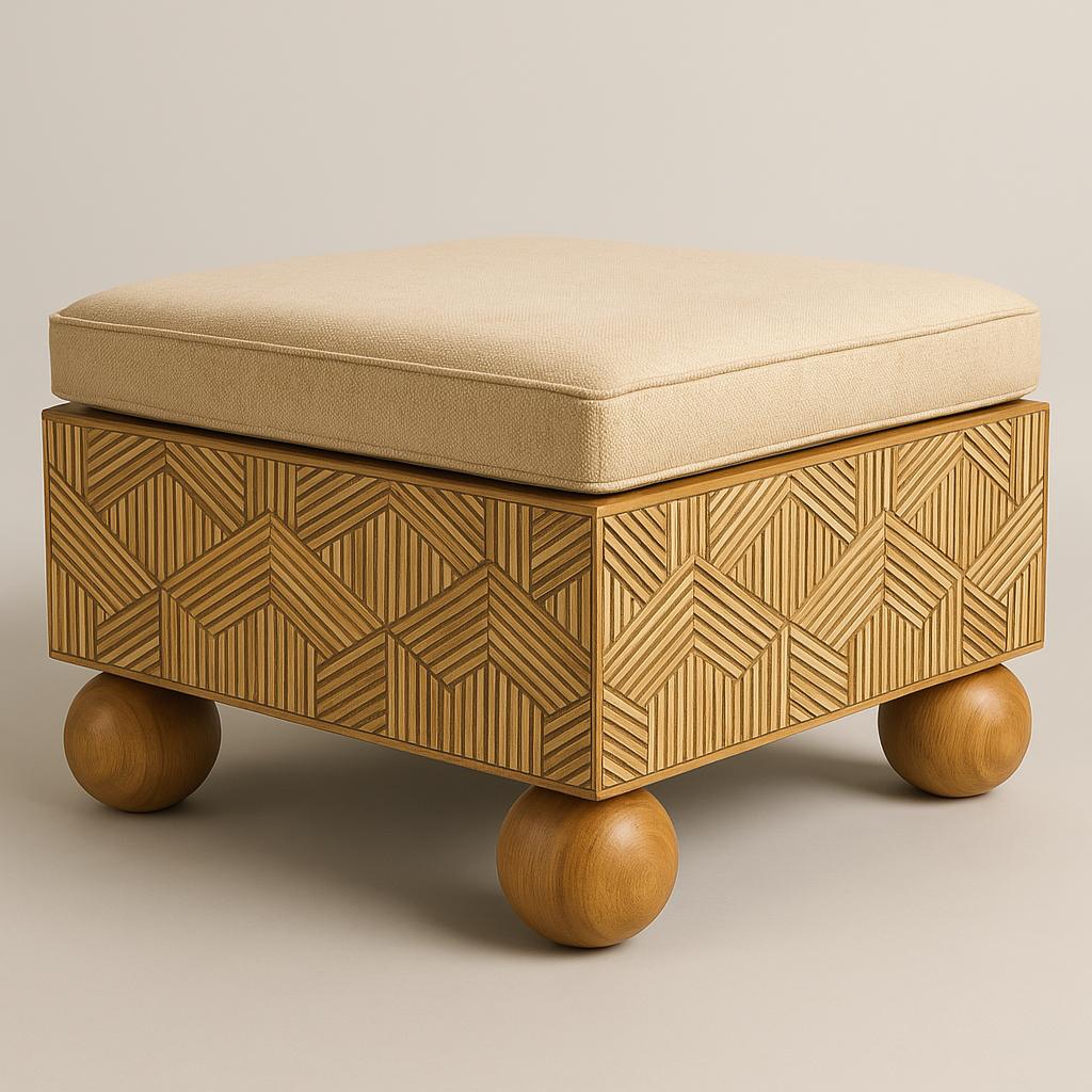 Geometric Palm Ottoman